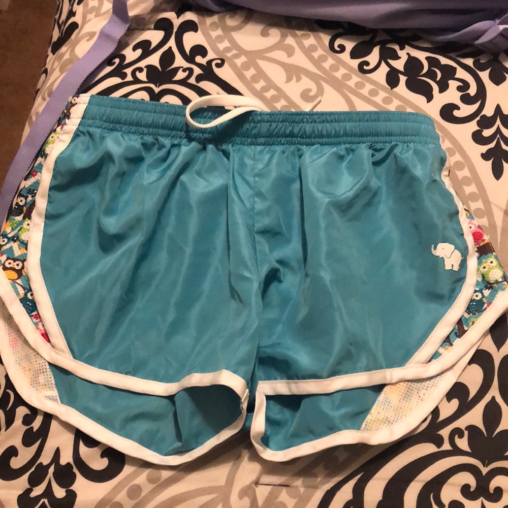 blue shorts